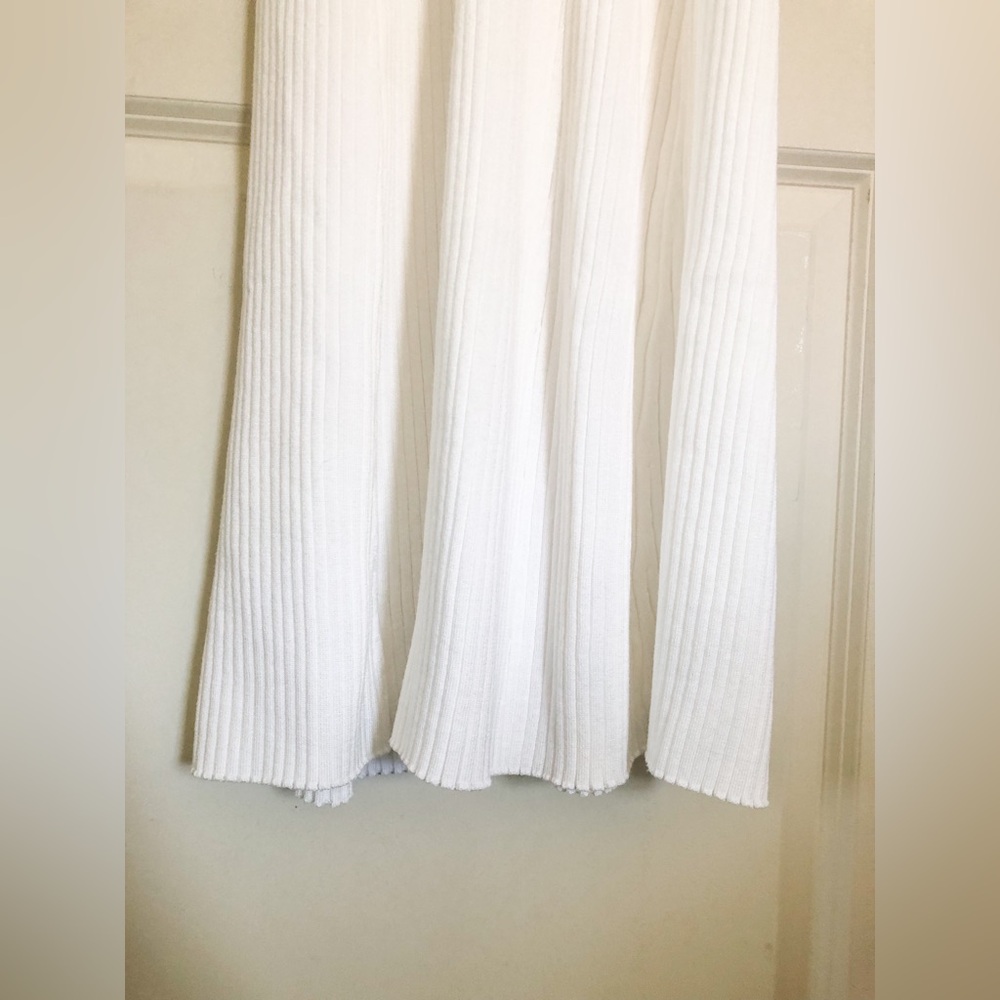 White Ribbed Maxi Dress with Buttons - Picture 14 of 16